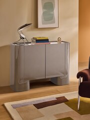 MADE.COM Mushroom Grey Gloss Kain Small Sideboard - Image 1 of 5