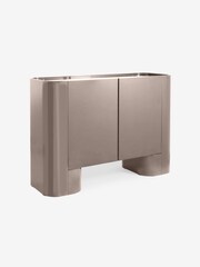 MADE.COM Mushroom Grey Gloss Kain Small Sideboard - Image 4 of 5