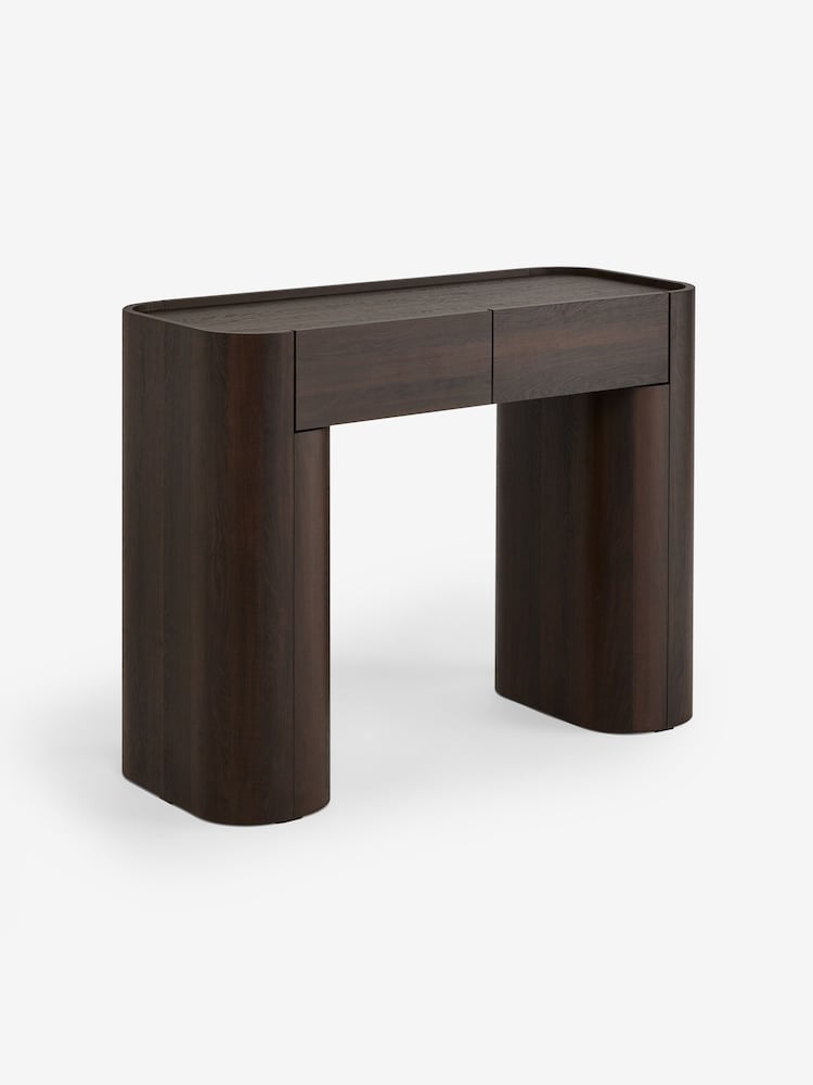 MADE.COM Dark Wood Effect Kain 2 Drawer Console Dressing Table - Image 7 of 7 MADE.COM Dark Wood Effect Kain 2 Drawer Console Dressing Table - Image 7 of 7
