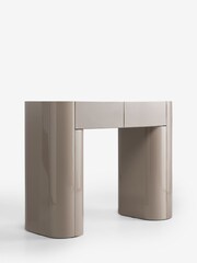 MADE.COM Mushroom Grey Gloss Kain 2 Drawer Console Dressing Table - Image 2 of 2