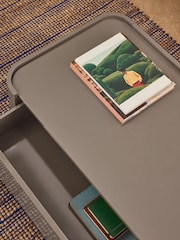 MADE.COM Mushroom Grey Gloss Kain Storage Coffee Table - Image 2 of 4