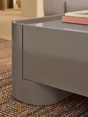 MADE.COM Mushroom Grey Gloss Kain Storage Coffee Table - Image 3 of 4