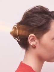 Gold Tone Heart Hair Claw Clip - Image 2 of 5