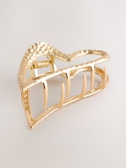 Gold Tone Heart Hair Claw Clip - Image 4 of 5