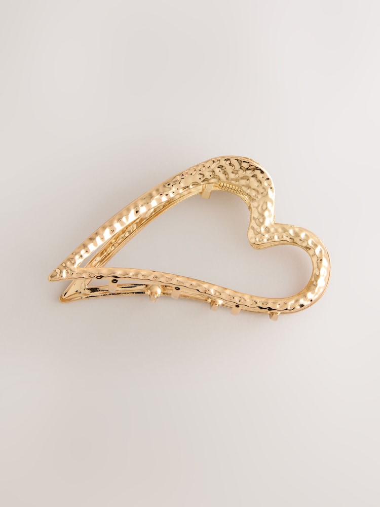Gold Tone Heart Hair Claw Clip - Image 5 of 5