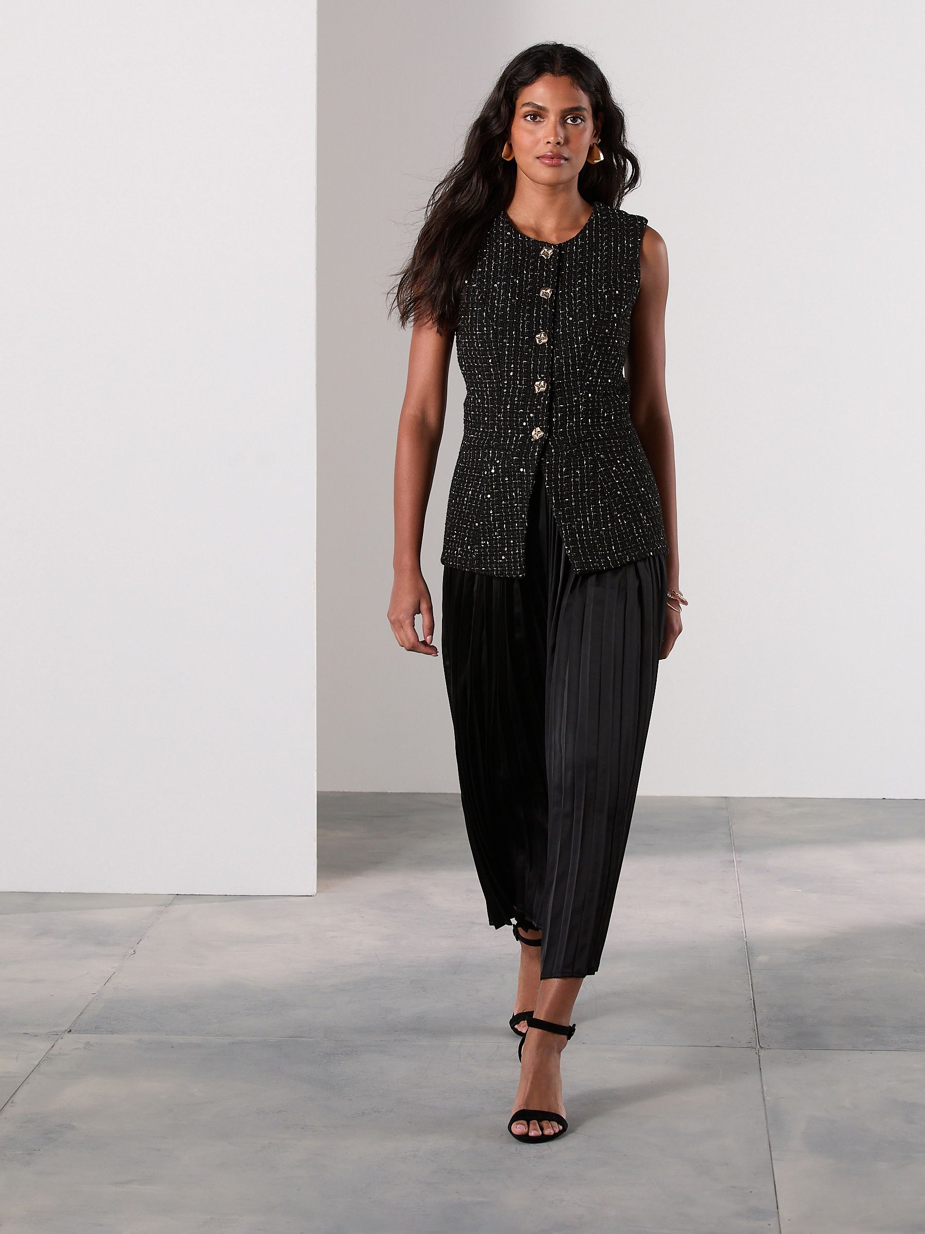 Buy Black Occasion 2-in-1 Tweed Waistcoat Dress from Next Canada