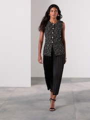 Black Occasion 2-in-1 Tweed Waistcoat Dress - Image 2 of 5