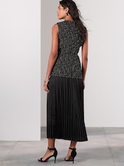 Black Occasion 2-in-1 Tweed Waistcoat Dress - Image 4 of 5