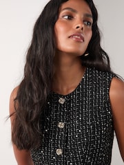 Black Occasion 2-in-1 Tweed Waistcoat Dress - Image 5 of 5