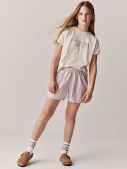 Superdry White/Pink Lounge Shorts Set - Image 1 of 6