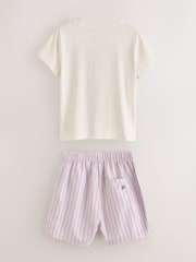 Superdry White/Pink Lounge Shorts Set - Image 10 of 10