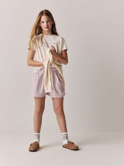 Superdry White/Pink Lounge Shorts Set - Image 3 of 6