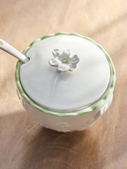Natural Rosa Floral Sugar Pot - Image 3 of 4