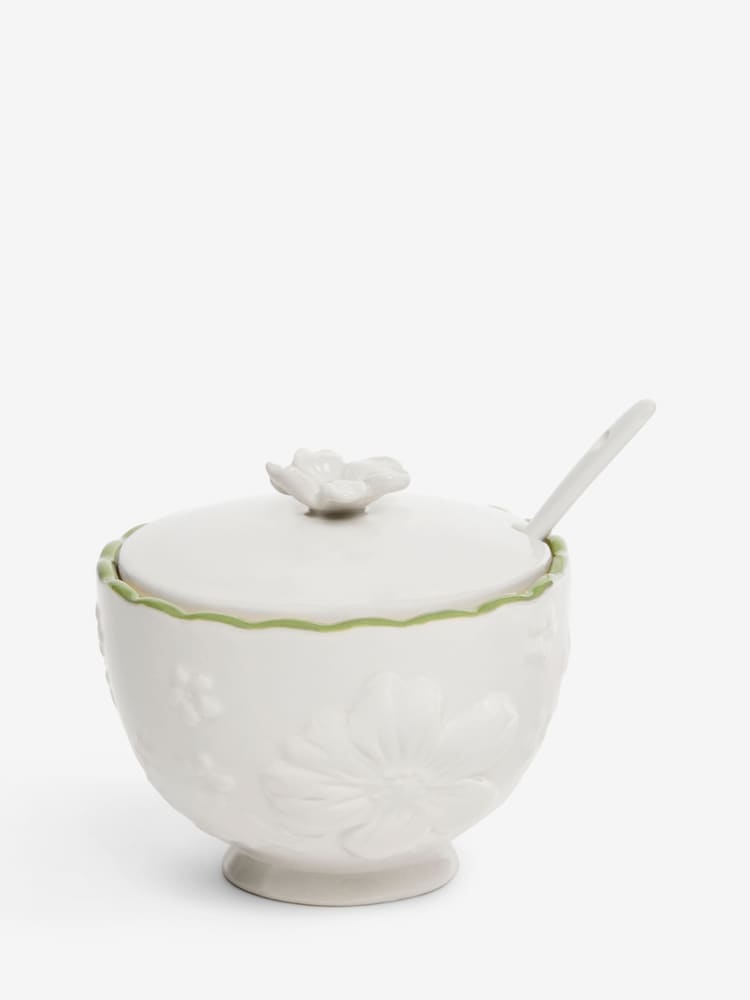 Natural Rosa Floral Sugar Pot - Image 4 of 4 Natural Rosa Floral Sugar Pot - Image 4 of 4