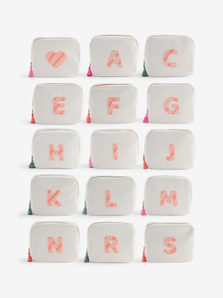 White Alphabet Makeup Bag - Image 3 of 3