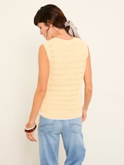 FatFace Willa Yellow Knitted Tank - Image 3 of 7