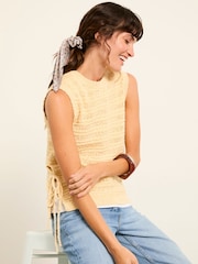 FatFace Willa Yellow Knitted Tank - Image 6 of 7