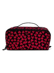 Victoria's Secret Black Heart Print Expandable Travel Make-Up Bags 3 Piece - Image 1 of 2
