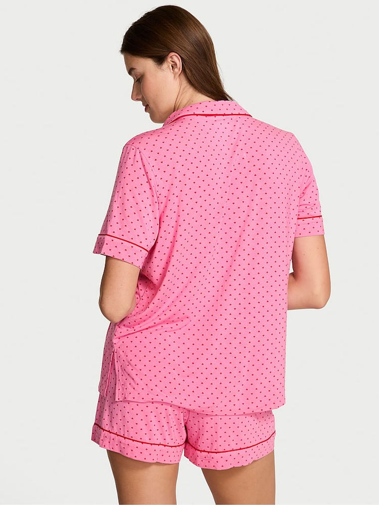 Victoria's Secret Red & Pink Tiny Hearts Modal Short Pyjamas Set - Image 2 of 3