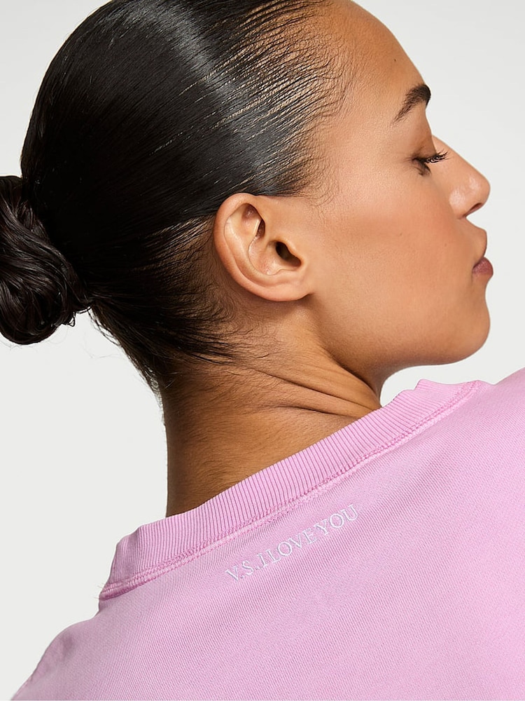 Victoria's Secret Washed Bikini Purple Angel Oversized Sweatshirt - Image 3 of 3