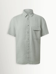 Belstaff Green Short Sleeve Linen Shirt - Image 1 of 3
