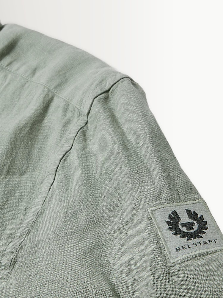 Belstaff Green Short Sleeve Linen Shirt - Image 2 of 3