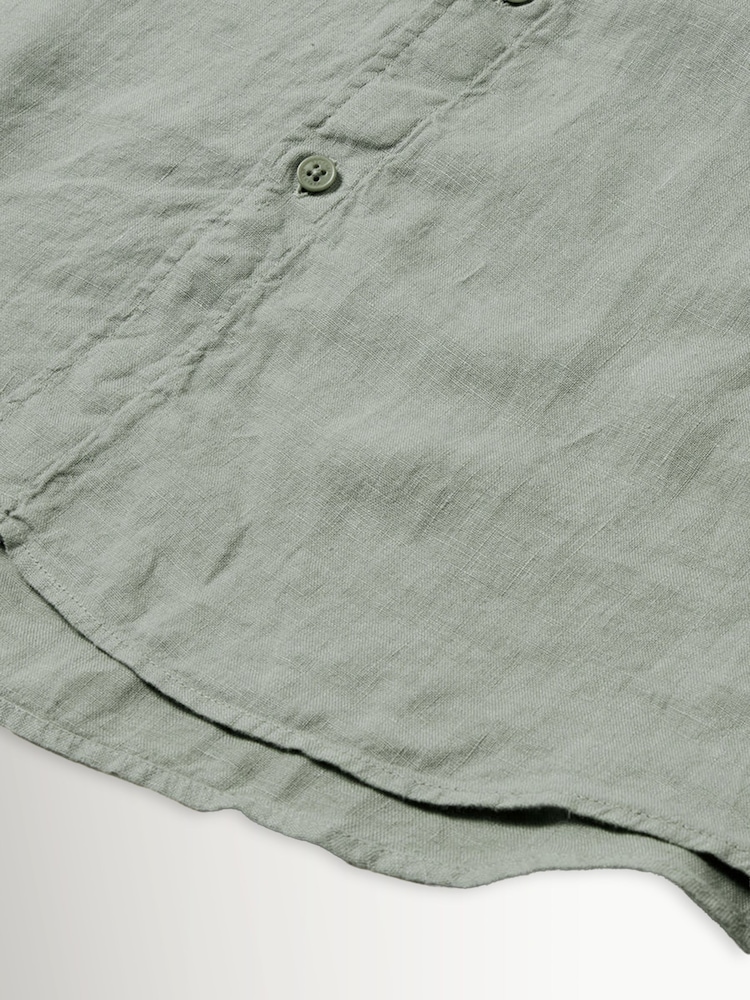 Belstaff Green Short Sleeve Linen Shirt - Image 3 of 3