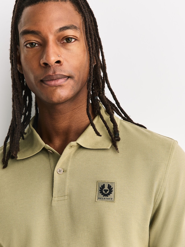 Belstaff Green Cotton Pique Polo Shirt - Image 2 of 6