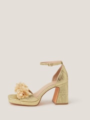 Monsoon Gold Mindy Floral Print Platform Sandals - Image 3 of 3