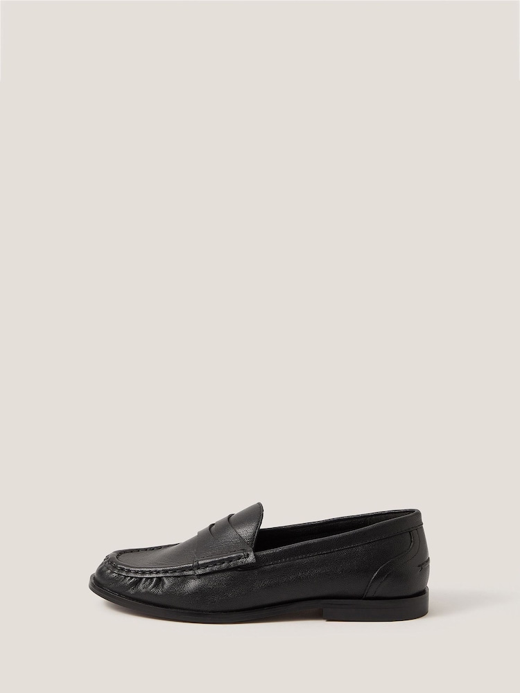 Monsoon Black Grace Leather Loafers - Image 2 of 3