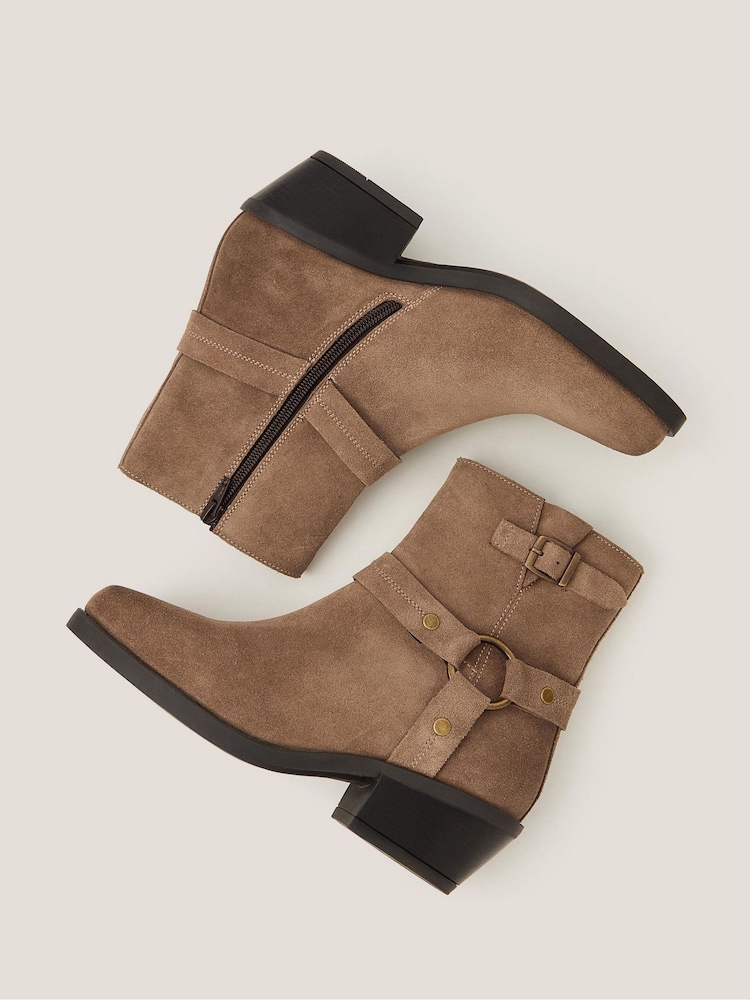 Monsoon Brown Eden Suede Ankle Boots - Image 2 of 2 Monsoon Brown Eden Suede Ankle Boots - Image 2 of 2
