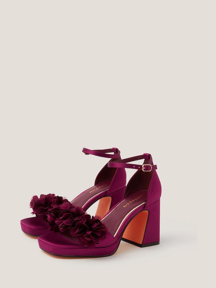 Monsoon Red Mindy Floral Print Platform Sandals - Image 1 of 3 Monsoon Red Mindy Floral Print Platform Sandals - Image 1 of 3