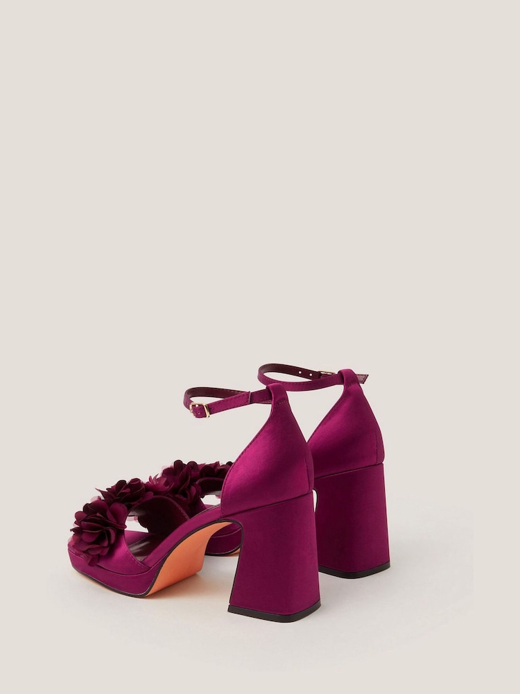 Monsoon Red Mindy Floral Print Platform Sandals - Image 2 of 3 Monsoon Red Mindy Floral Print Platform Sandals - Image 2 of 3