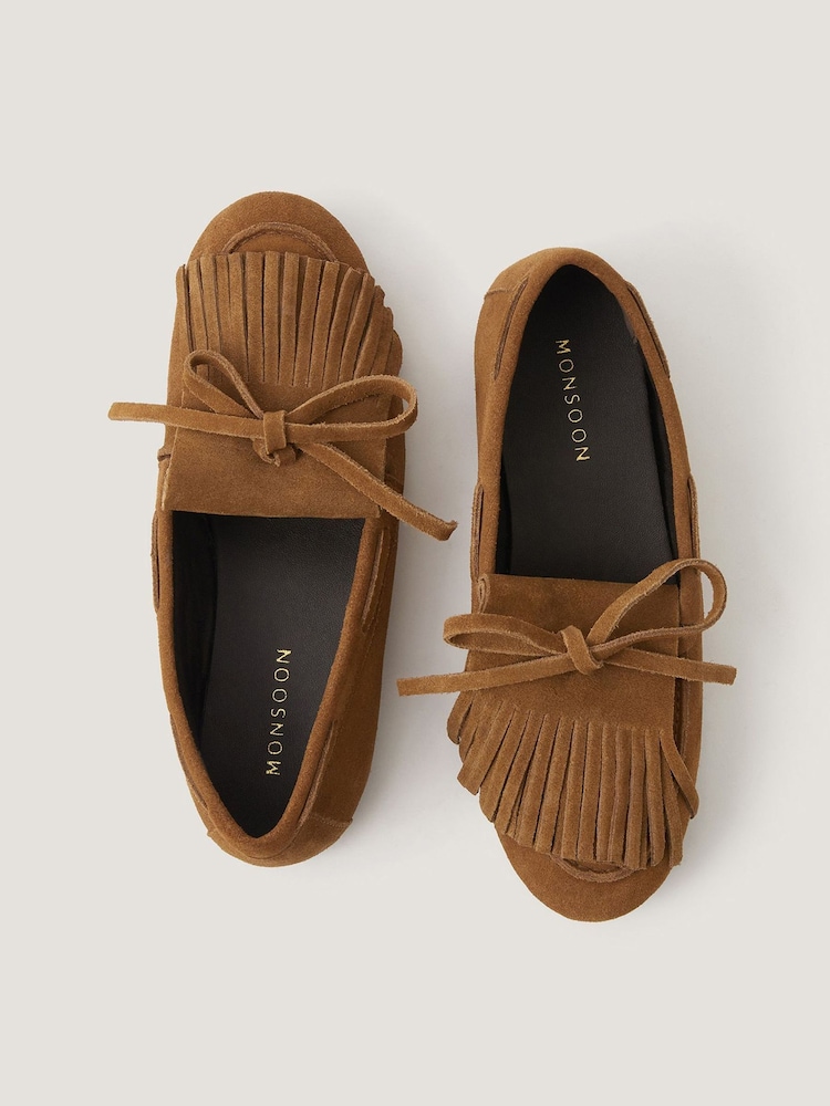 Monsoon Brown Sarah Suede Moccasins - Image 1 of 3