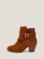 Monsoon Brown Mika Strap Leather Ankle Boots - Image 1 of 3