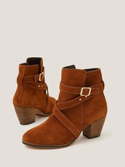 Monsoon Brown Mika Strap Leather Ankle Boots - Image 3 of 3