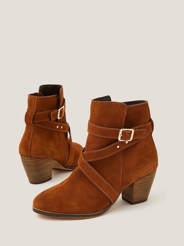 Monsoon Brown Mika Strap Leather Ankle Boots - Image 3 of 3