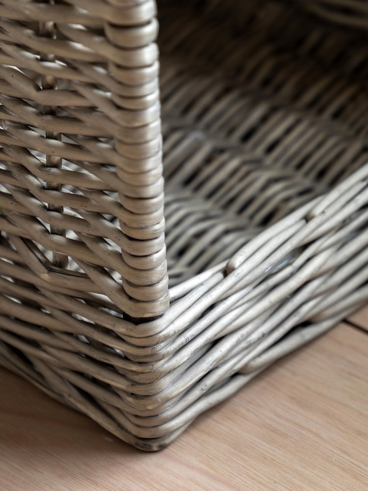 Gallery Home Set of 2 Natural Woven Willow Log Baskets - Image 2 of 9
