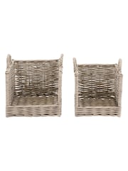 Gallery Home Set of 2 Natural Woven Willow Log Baskets - Image 4 of 9