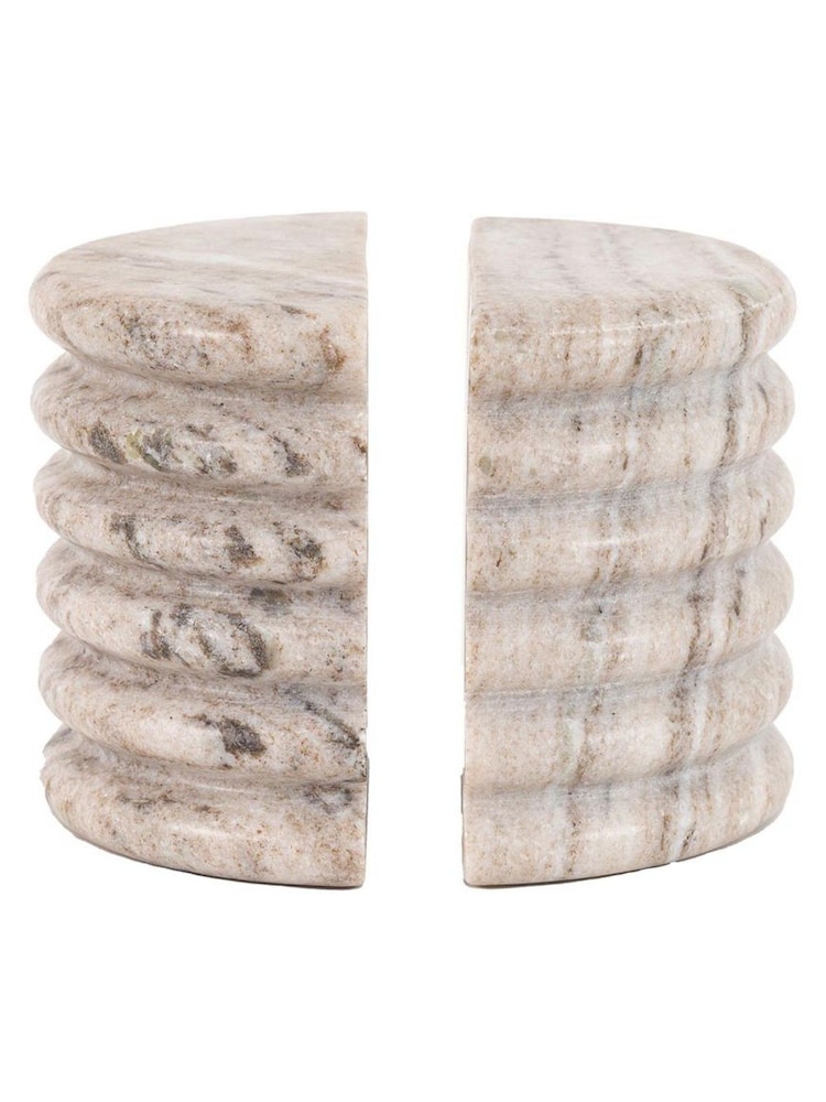 Gallery Home Set of 2 Beige Mable Bookends - Image 1 of 5