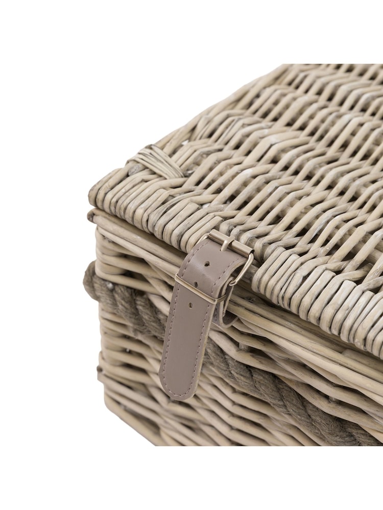 Gallery Home Set of 2 Natural Lidded Woven Willow Baskets with Rope Han Handles - Image 10 of 10