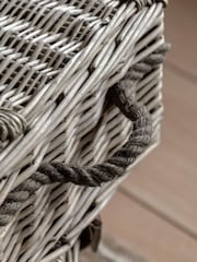 Gallery Home Set of 2 Natural Lidded Woven Willow Baskets with Rope Han Handles - Image 4 of 10