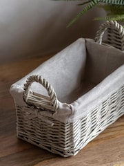 Gallery Home Set of 2 Natural Lined Woven Willow Baskets - Image 2 of 9