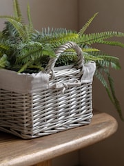 Gallery Home Set of 2 Natural Lined Woven Willow Baskets - Image 3 of 9