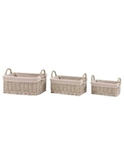 Gallery Home Set of 2 Natural Lined Woven Willow Baskets - Image 5 of 9
