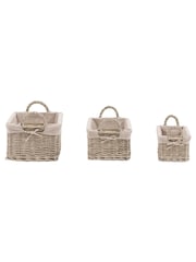 Gallery Home Set of 2 Natural Lined Woven Willow Baskets - Image 6 of 9