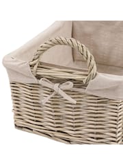 Gallery Home Set of 2 Natural Lined Woven Willow Baskets - Image 9 of 9