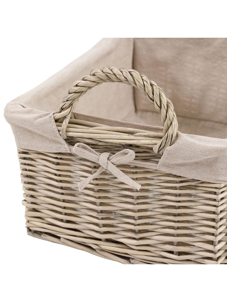 Gallery Home Set of 2 Natural Lined Woven Willow Baskets - Image 9 of 9