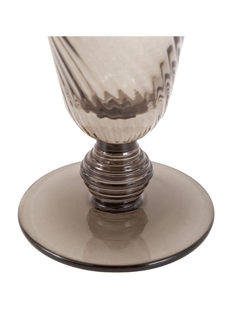 Gallery Home Grey Set of 4 Smoked Swirl Flute Glasses - Image 2 of 4