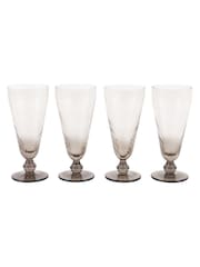 Gallery Home Grey Set of 4 Smoked Swirl Flute Glasses - Image 7 of 7
